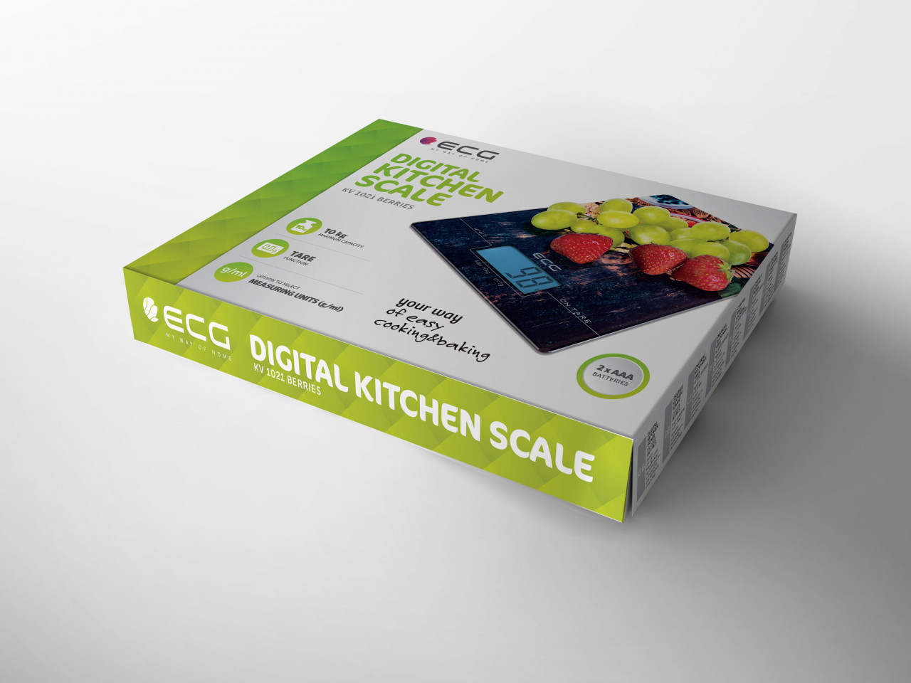 Cantar digital de bucatarie ECG KV 1021 berries, 10 Kg, functie TARA, precizie 1 g, LCD - imagine 6