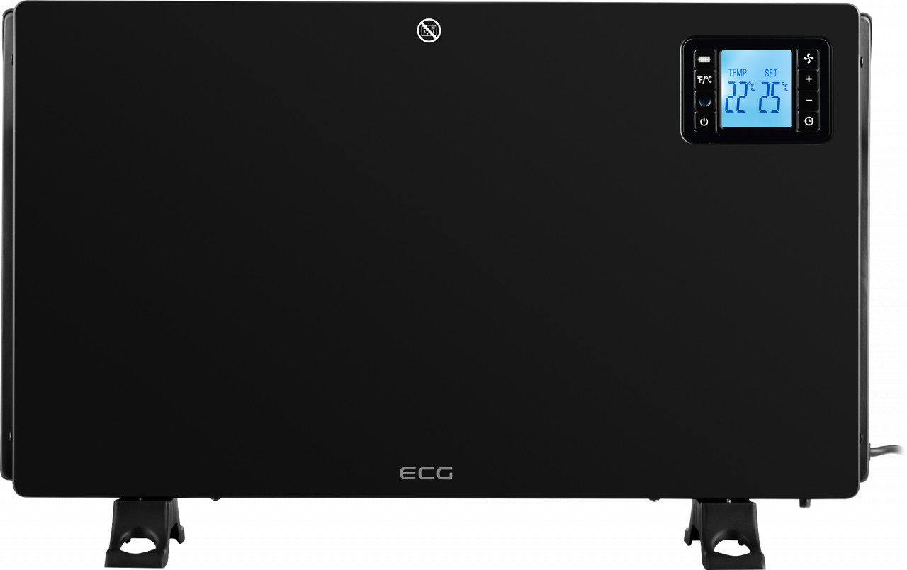 Convector electric de podea ECG TK 2080 DR negru, 2000 W, 3 trepte, termostat, LCD - imagine 3