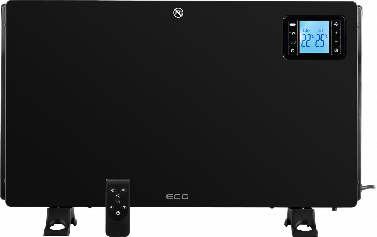 Convector electric de podea ECG TK 2080 DR negru, 2000 W, 3 trepte, termostat, LCD - imagine 4