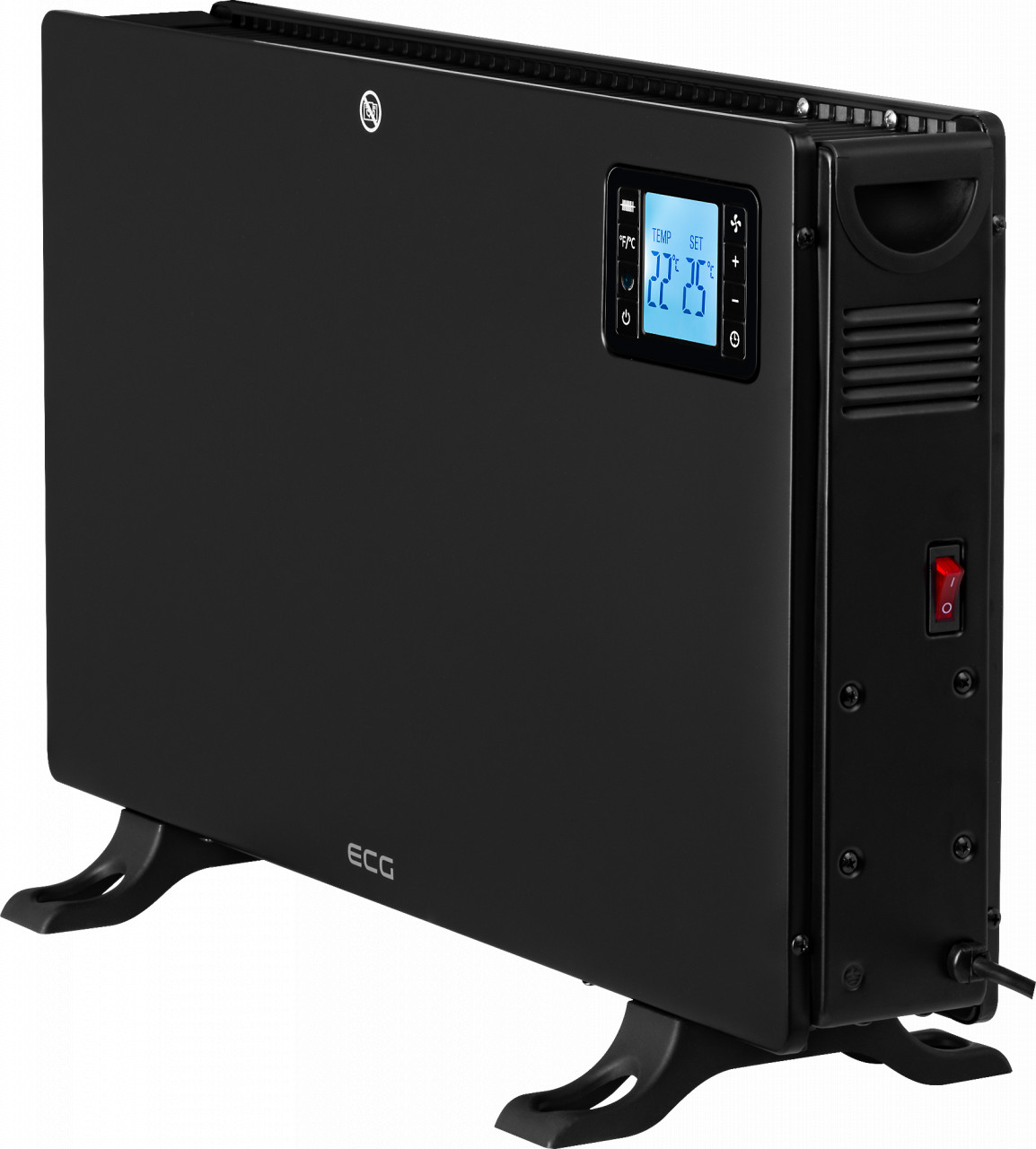 Convector electric de podea ECG TK 2080 DR negru, 2000 W, 3 trepte, termostat, LCD - imagine 5