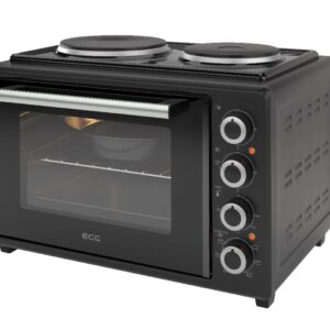 Cuptor electric ECG ETH 3501B, 35 litri, 1400 W, 2 plite, iluminare interioara, 90-250°C, negru
