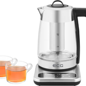Fierbator electric cu infuzor pentru ceai ECG RK 1891 INFUSO, 1,8 L, 2200W, otel inoxidabil si sticla