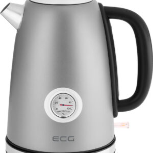 Fierbator electric ECG RK 1700 Magnifica Antracito, 1.7 litri, 2200 W, otel inoxidabil, indicator temperatura