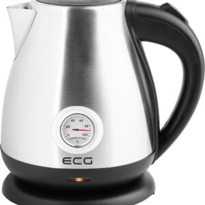 Fierbator electric ECG RK 1705 Metallico, 1.7 litri, 2200 W, otel inoxidabil, indicator temperatura