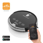 Robot aspirator cu mop ETA Aron 2512 90000, Wi-Fi, baterie Li-Ion 14.4 V, 300 ml, autoincarcare, navigare giroscopica, negru