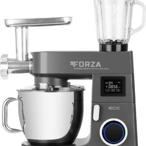 Robot de bucatarie ECG FORZA 7800 Ultimo Scuro, 1800 W, 8 litri, LCD, sistem de amestecare planetar