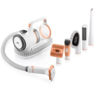 Aspirator 6 in 1 ETA Pet Master 4216 90000 pentru toaletarea animalelor de companie, silentios, alb