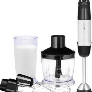 Blender vertical ECG RM 800, 800 W, lame din otel inoxidabil, recipient tocator 500 ml