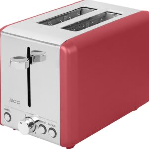 Prajitor de paine ECG ST 2708 Tradizione Corsa, putere 925 W, 2 felii, 6 grade de rumenire, rosu mat