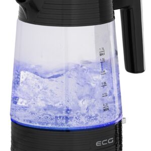 Fierbator electric ECG RK 1750 Stripe, 2200 W, 1.7 litri, sticla borosilicata, elemente din otel inoxidabil