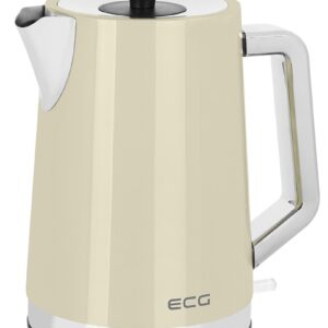 Fierbator electric ECG RK 1766 Vintage Vanilla, 2200 W, 1.7 litri, otel inoxidabil, crem