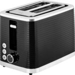 Prajitor de paine ECG ST 2750 Stripe, 930 W, 2 felii, 7 niveluri de rumenire, elemente din otel inoxidabil, negru