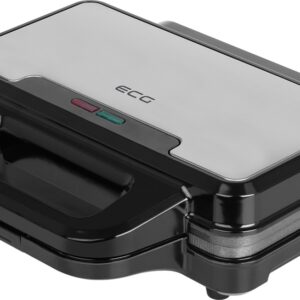 Sandwich maker ECG S 2120 Grande, 900 W, 4 sandvisuri triunghiulare, design din otel inoxidabil si plastic