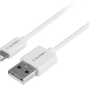 Cablu de incarcare si transfer de date GoGEN, USB la Lightning, 2 metri, alb