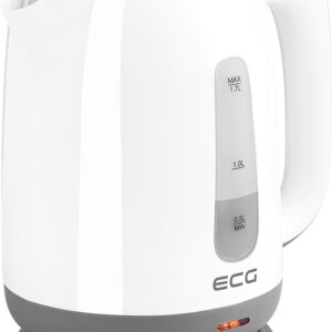 Fierbator electric ECG RK 1759 Classica Grigio, 2200 W, 1.7 litri, plastic de calitate, alb cu gri