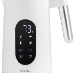 Fierbator electric ECG RK 1799 Smart White, 1.7 litri, 2200 W, pereti dubli, panou tactil, functii presetate, alb