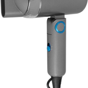 Uscator de par pentru voiaj ECG Grigio Piccolo, 1200 W, 2 viteze, 2 niveluri de temperatura, maner pliabil, gri