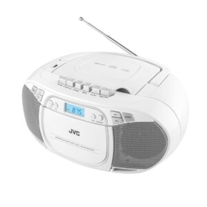 Radio cu casetofon si player CD JVC RC-E451W, 2 x 1.6 W RMS, FM, Bluetooth, USB, MP3, AUX IN, alb