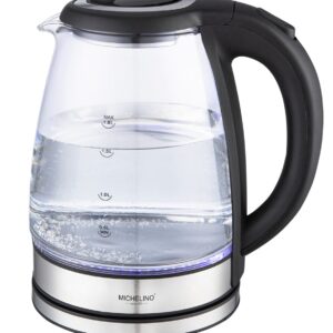 Fierbator electric 139365 Michelino, 1.8 litri, 1800 W, sticla, iluminare LED albastru
