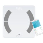 Cantar de persoane ETA Vital Fitness 2779 90000, 180 kg, aplicatie ETA Smart, analiza 18 parametri corporali, alb