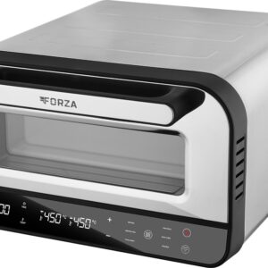 Cuptor electric pentru Pizza ECG Forza 4500, 1850 W, 450 °C, 45 litri, 5 programe, control digital, negru