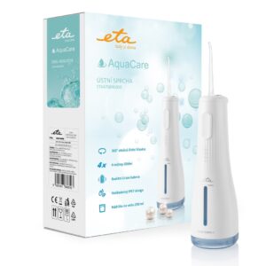 Irigator bucalETA AquaCare II 4708 90000, 4 moduri de curatare, rezervor 250 ml, IPX7, alb