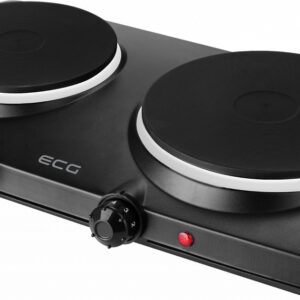 Plita electrica ECG EV 2512, 2 ochiuri de 185 mm si 155 mm, putere de intrare 1500 W + 1000 W, negru