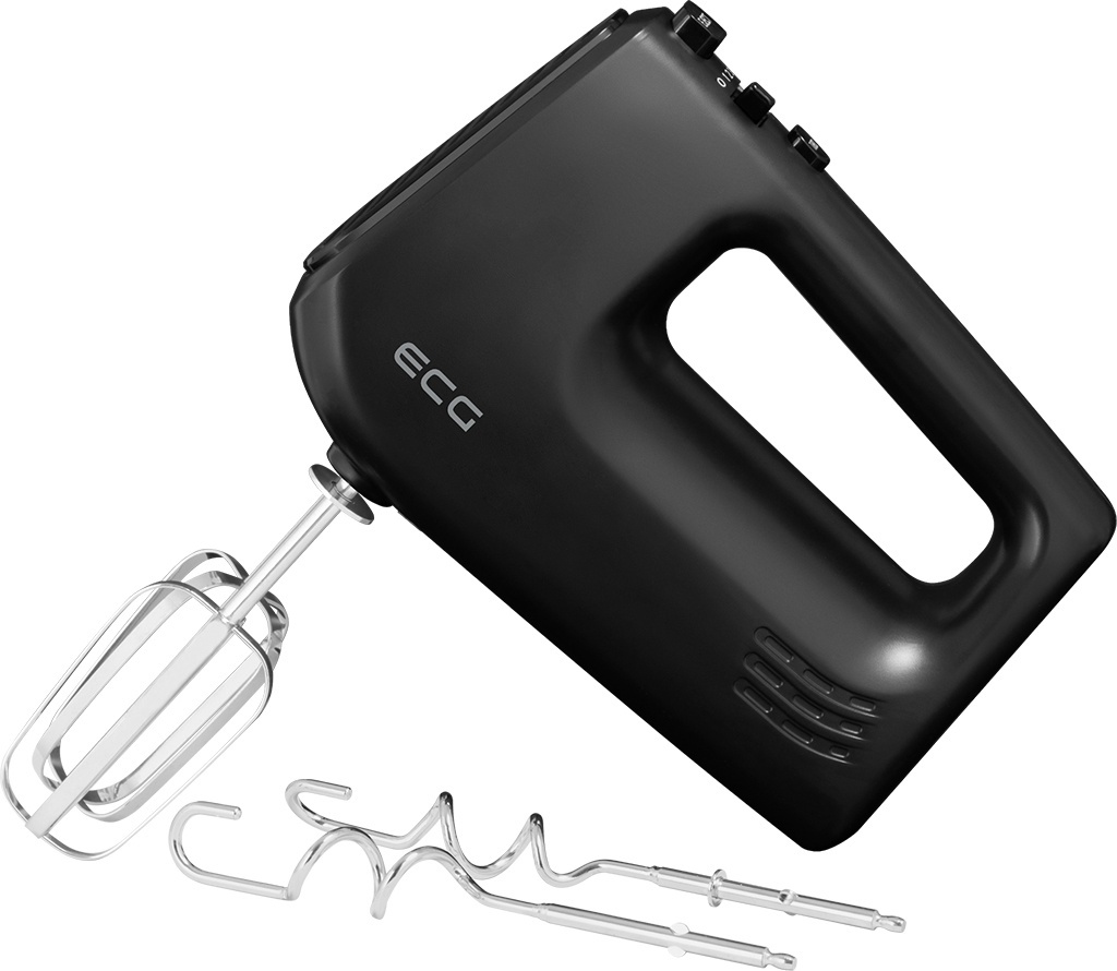 Mixer de mana ECG RS 440 Black Lite, 400 W, 5 viteze, functie TURBO, 2 teluri si 2 carlige, negru