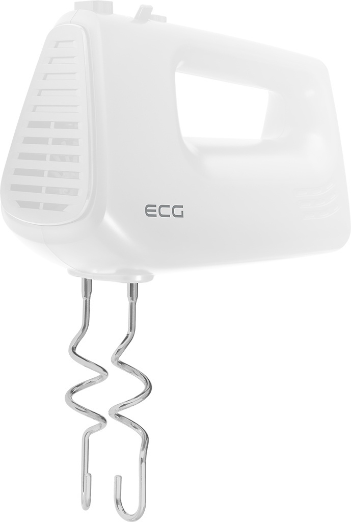 Mixer de mana ECG RS 440 White Lite, 400 W, 5 viteze, functie TURBO, 2 teluri si 2 carlige, alb - imagine 3