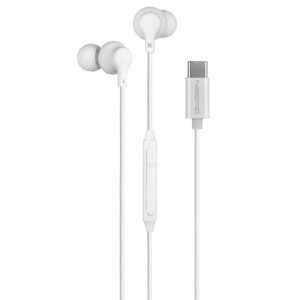 Casti GoGEN ECC 10W, In-Ear, USB‑C, microfon, control volum, sunet clar si confort maxim, alb