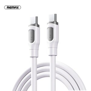 Cablu de date cu incarcare rapida REMAX RC-C111, USB-C la USB-C, 1 metru, 60W, alb