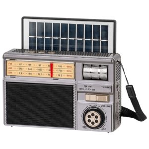Radio portabil cu incarcare solara, 3 W, Bluetooth, AM