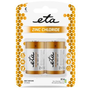 Set 2 baterii ETA R14, 1.5 V, clorura de zinc